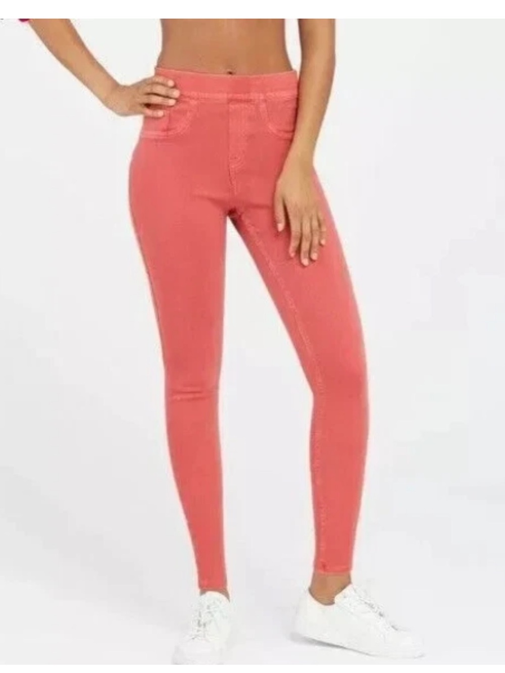 SPANX Womens Ankle Length Jean-ish Leggings in Coral 20018R $128 - large